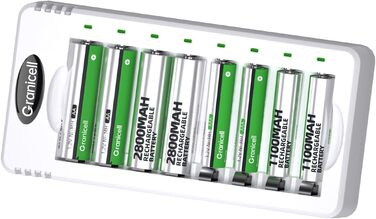 Зарядний пристрій AA + 4 x 2800mAh акумулятори AA 1.2V, NI-MH, заряджаються