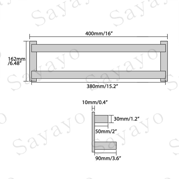 Тримач для рушників SAYAYO: настінний, багаторівневий, для ванної та кухні, 64 см (чорний)