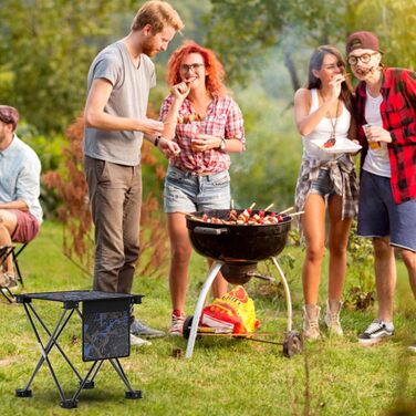 Складний туристичний стілець Aiwoxing: компактний, портативний, для кемпінгу, відпочинку на природі, риболовлі, саду та BBQ. Колір: блакитний, камуфляж.