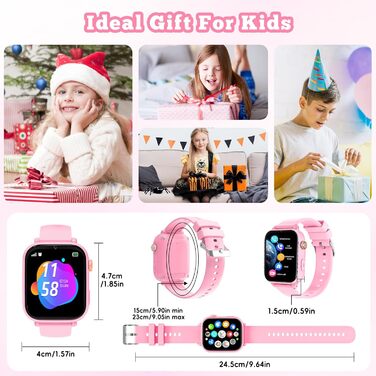 Дитячий розумний годинник Kinder Smartwatch з GPS, 4G, відеодзвінками, SOS та іграми для дітей 4-12 років (рожевий)