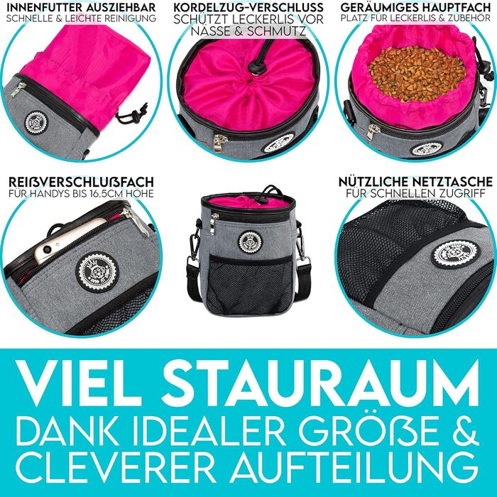 Лекарство для собак HUND IST KÖNIG Premium - місткий набір для прогулянок та тренувань з дозатором для відходів та електронною книгою (сірий, 16 x 18 x 6 см)