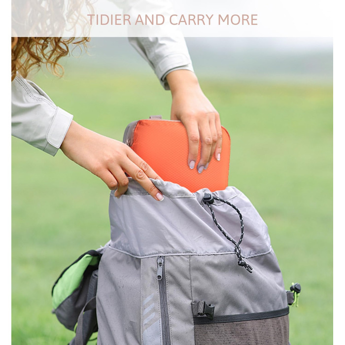 Набір компресійних кубиків для валіз Meowoo (4 шт.) - Органайзер для подорожей, водонепроникний (XL, L, 2×M), для ручної поклажі та валіз, помаранчевий