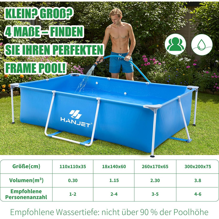 Басейн сталевий каркасний 110x110x35 см, блакитний - для саду та відпочинку