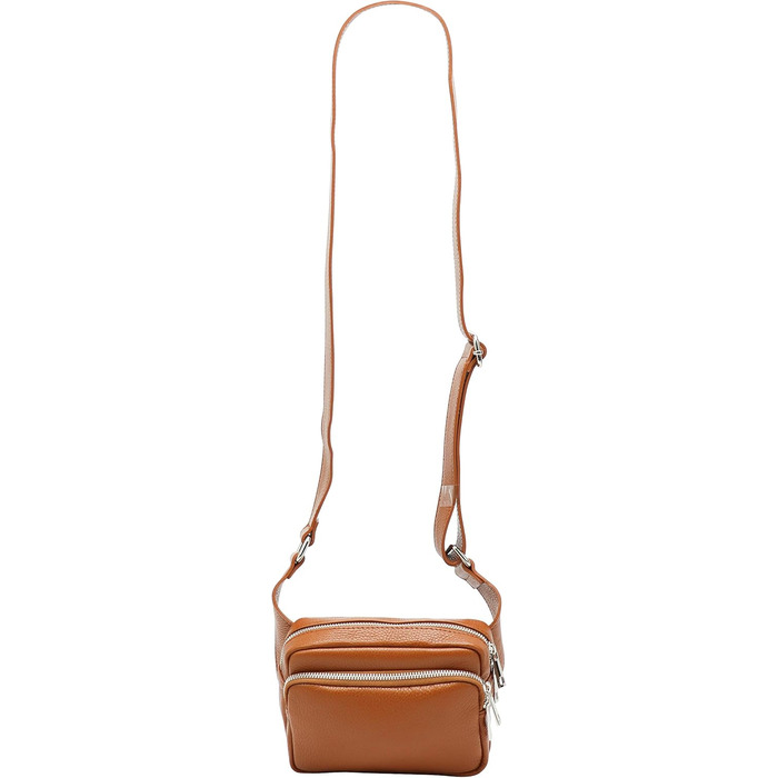 Чоловіча/жіноча поясна сумка на пояс з натуральної шкіри Jisoo G412 (Cognac) 18x13 см