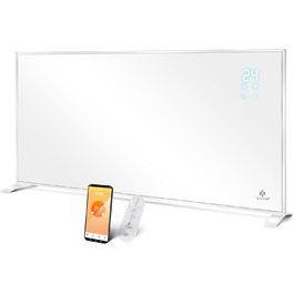 KESSER® Infrared Heater - Energy-Saving Infrared Standing Unit & Wall Mounting Electric Heater 700W with Remote Control, Thermostat & App Control, Electric Heating Panel, Heater Convector, Standing Feet, 700W, White