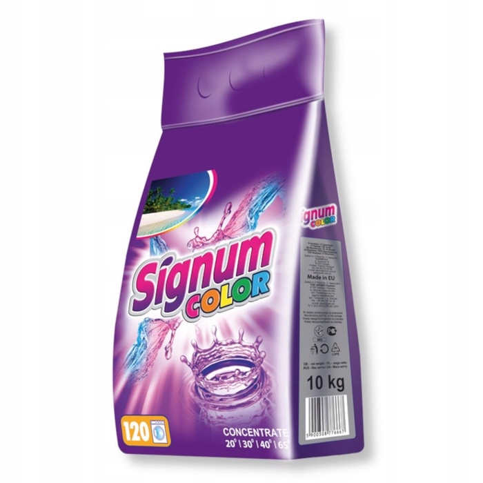 Концентрований пральний порошок Signum Clovin для кольорових речей, 10 кг (120 прань)