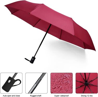 Зонт автоматичний Vicloon, 8 спиць, компактний, водовідштовхувальний, для подорожей та гольфу, темно-зелений