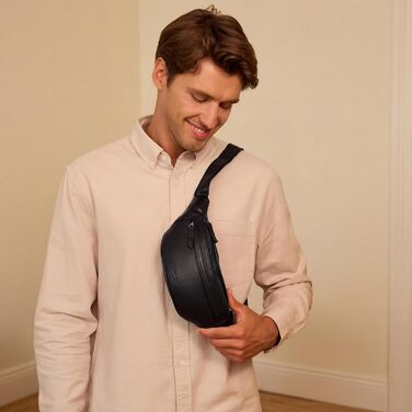 Чоловіча/жіноча поясна сумка Gusti Leather Spencer I з натуральної шкіри (чорна)