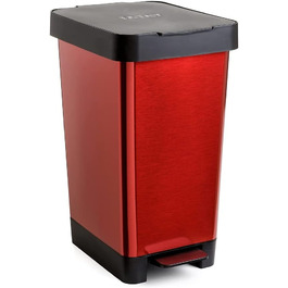 Сміттєве відро з педаллю TATAY Smart Deco 25L | Компактний дизайн | Для дому та вулиці | Підходить для мішко 30L | З міцного BPA-free пластику | 26x36x47cm, дерево (червоне)