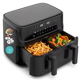 Аерофритюрниця з двома камерами MEDION P25 XXL Flex M, 10.8 л, без PFAS, чорна