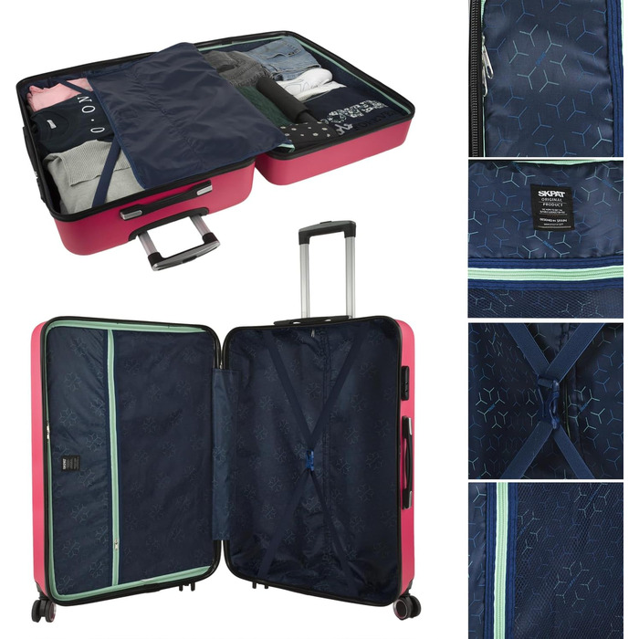 Чемодан валіза на колесах KPAT Fuchsia S+L: міцний корпус, великий вибір для подорожей