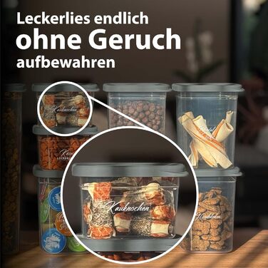 Набір контейнерів для зберігання продуктів [12 шт] Anthracite (500 мл) - Складні, економія місця, для кухні