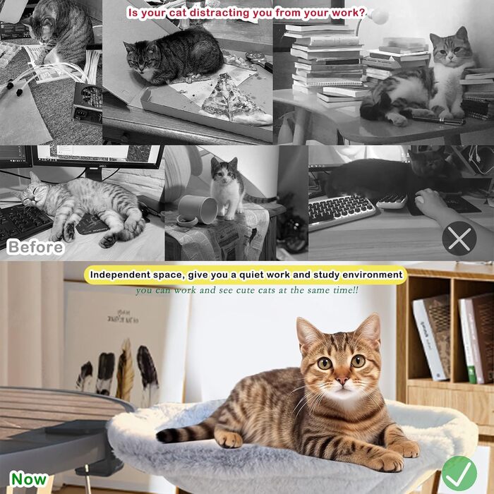 Кішка гамак ліжко кошик для сну, м'яке ліжко для котів та цуценят, 45x45 см, з ковдрою та іграшками, до 22 кг