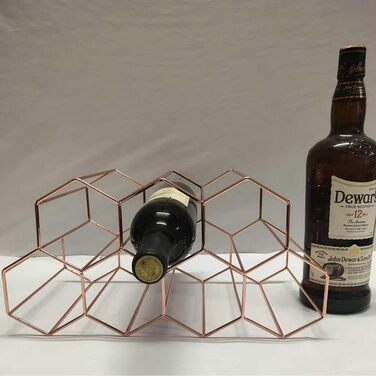 Metal Wine Rack, Freestanding Wine Bottle Holder, Table Wine Rack, Countertop Wine Bottle Holder, Wine Rack, for Bar, Wine Cellar, Living Room, Kitchen, Basement (Rose Gold)
