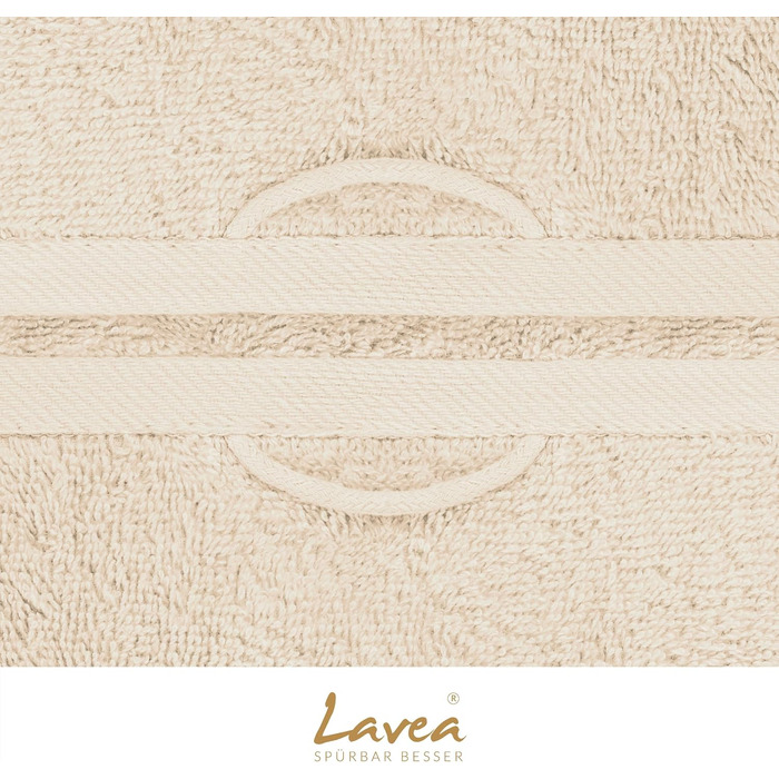 Набір рушників Lavea Elena, 100% бавовна, 10 предметів (4 рушники для рук, 2 банні, 2 гостьові, 2 рукавички), м'який махровий комплект для ванної та гостей, колір крем