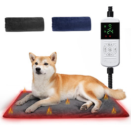 Електричний нагрівальний килимок Angelpet для собак та котів, 45x70 см, 9 температурних режимів, таймер, бісостійкий кабель, 2 знімні чохли