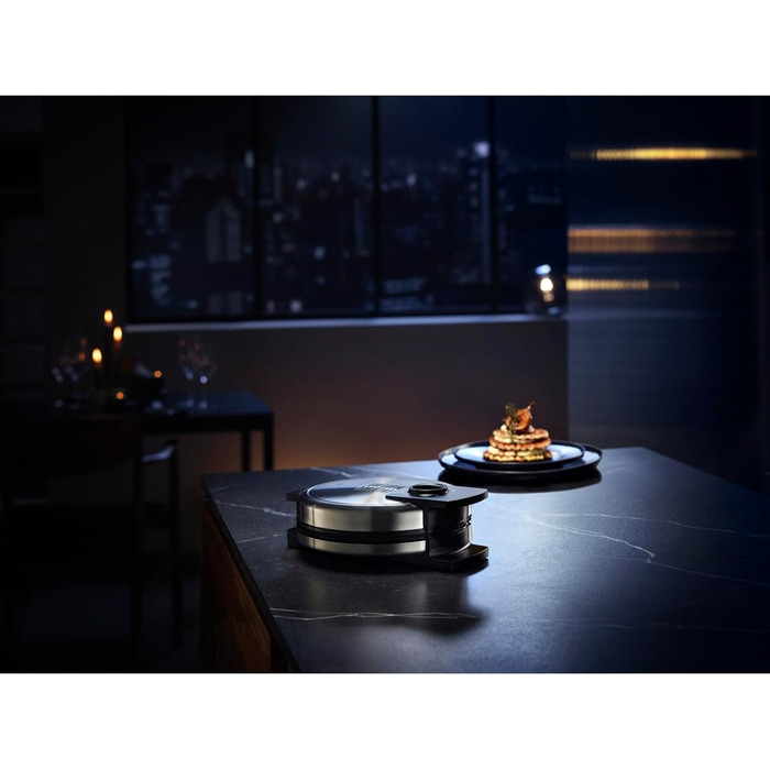 WMF Lono Edition Heart-Shaped Waffle Maker - Adjustable Browning, Stainless Steel, 900W