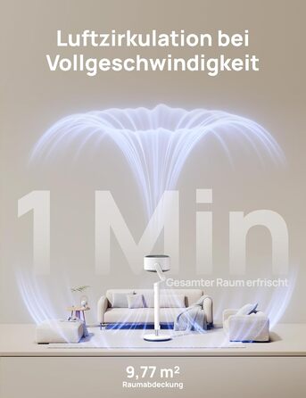 Вентилятор підлоговий Dreo з Wi-Fi та LED, 102 см, 3 режими, 8 швидкостей, 1200 м³/год, 26 м відстань, тихий 20dB