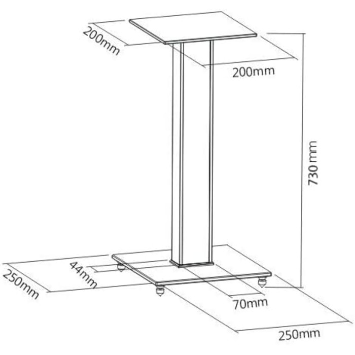Ексклюзивні підставки для колонок BS03 чорного глянцю з декоративною вставкою Erle