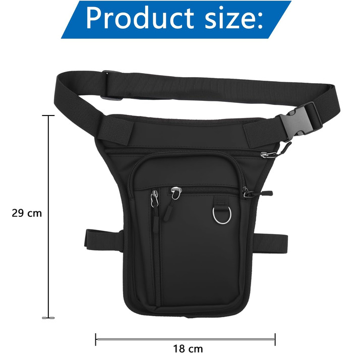 Водонепроникна нагрудна/стегнова сумка на ногу для мотоциклістів, чоловіків та жінок. Багато кишень, для кемпінгу, піших прогулянок, велоспорту та бігу.