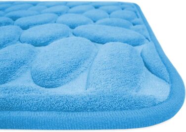 Memory Foam Bathroom Rug - Non-Slip Washable & Quick-Dry Bath Mat - 60 x 100 cm Blue