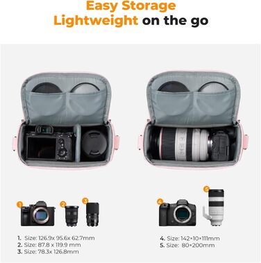 Сумка-рюкзак для фотокамери K&F Concept C-rosa, рожева, для фотографів