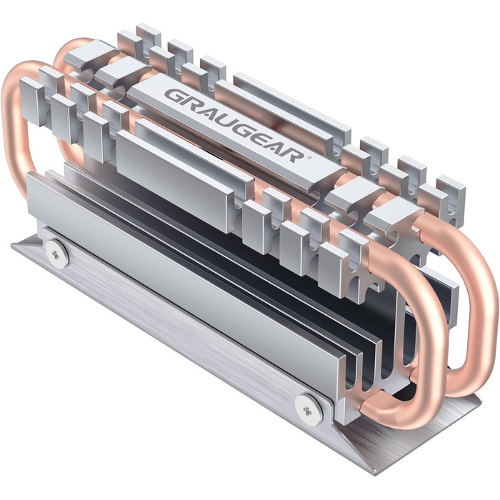 Радіатор для SSD M.2 2280 NVMe SATA з тепловою трубою, подвійний мідний радіатор, алюмінієва пластина, 2 термопади, 3.4 см [G-M2HS06]