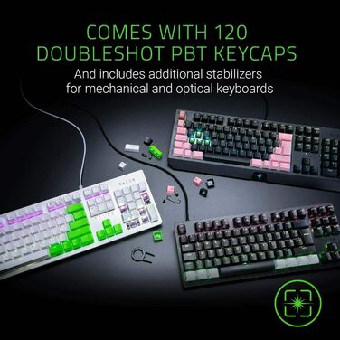 Набір Razer для апгрейду клавіатури: PBT кейкапи, спіральний кабель, інструменти - кварц-рожевий колір