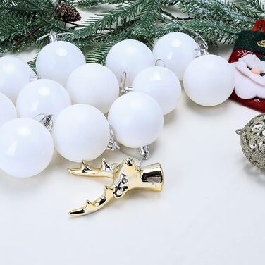 24 штуки новорічні кулі для ялинки 4 см, пластик, міцні, для декору ялинки