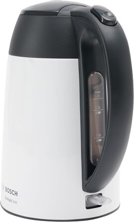 Електричний чайник Bosch DesignLine TWK3P424, 1.7 л, 2400 Вт, червоний (білий), бездротовий, з індикатором рівня води та захистом від перегріву