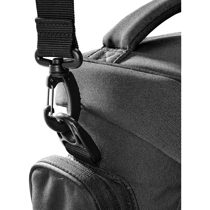 Сумка для камери Mantona Premium - підходить для камер DSR & DSM з об'єктивом (з пилозахистом, м'яким ремінцем, блискавкою, регульованим внутрішнім відділенням) (Антрацит, Антрацит)