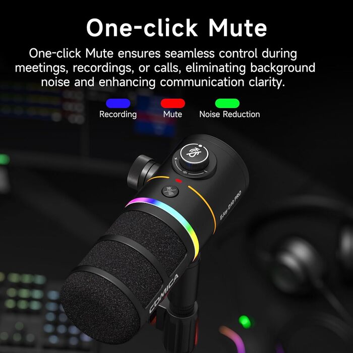 Мікрофон Comica EJoy D10 Pro: Динамічний USB/XLR з RGB-підсвічуванням та регулюванням гучності