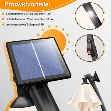 Daromigo Parasol 300/350 cm with Crank | Pergola Parasol with Stand | Garden Parasol Sun Protection UV Protection Aluminum | Crank Parasol Market Parasol Waterproof for Garden