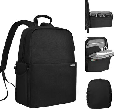 Чохол для камери CADeN, ватерпроф, з двома відділеннями, сумісний з Canon, Nikon, Sony - чорний (L)