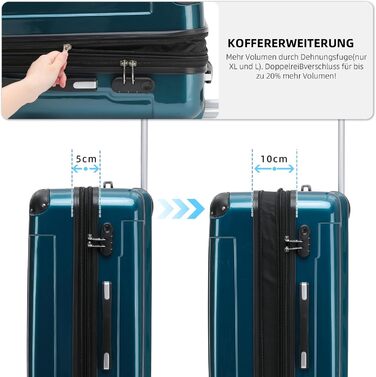 Чохол-валіза Beibye Hartschalen Trolley Rollkoffer Reisekoffer, 55 см, 40 л, полікарбонат, світло-зелений (ручна поклажа)