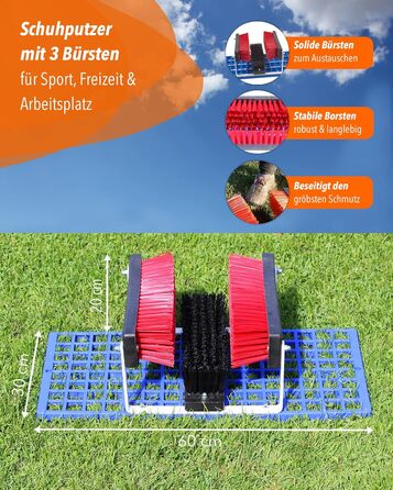 SPORTIKEL24 Shoe Cleaning Mat for Sports, Leisure, Construction & Industry – Scraper Grids for all Shoes & Boots – Dimensions: 60 cm x 30 cm x 20 cm