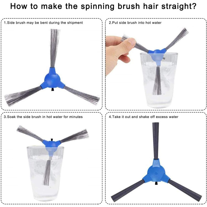 Запчастини для пилососів Eufy RoboVac 11S Max, 15C Max, 30C Max: 12 шт. (ролик, 4 фільтри HEPA, 6 бічних щітки, щітка для очищення)