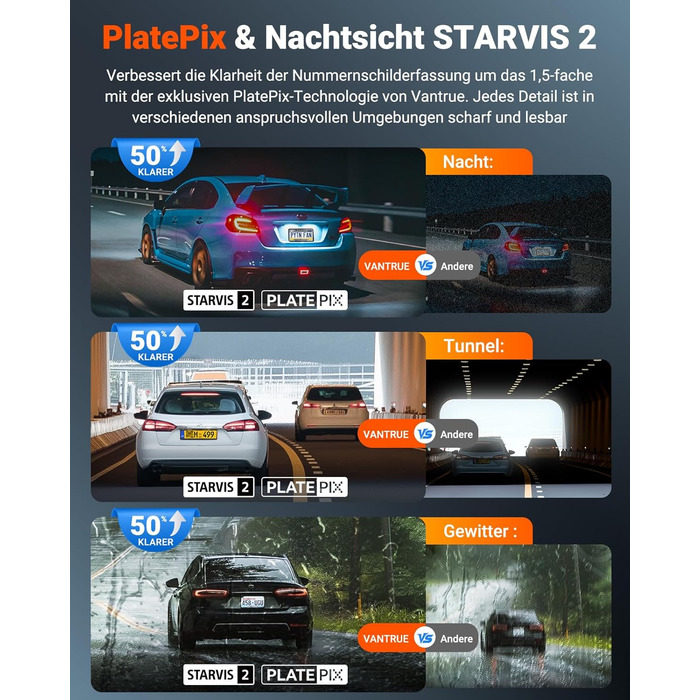 Автомобільний відеореєстратор VANTRUE N4S 3-канальний (2.7K+2.5K+1440P), STARVIS 2 HDR, нічна зйомка, 5GHz Wi-Fi, GPS, 24г паркування, G-сенсор, підтримка 1ТБ, для авто