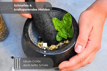 Гранітний ступка з товчником BERGART - ступка з високоякісного граніту, довговічна, для трав, спецій та песто