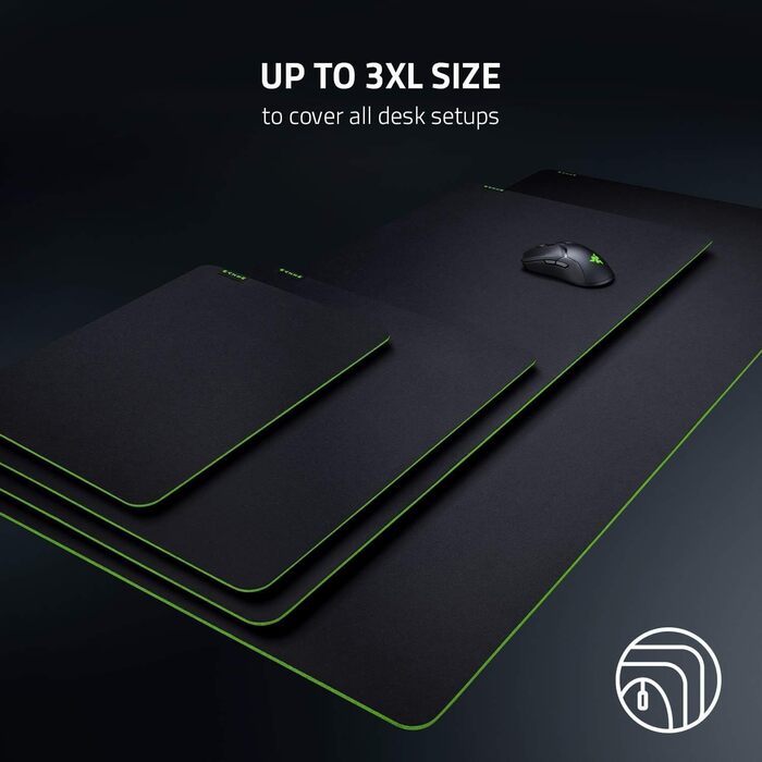 Ігровий килимок для миші Razer Gigantus V2 Medium, текстурований мікротканинний кидок, протиковзаюча гумова основа, чорний (450 x 400 x 3 мм)
