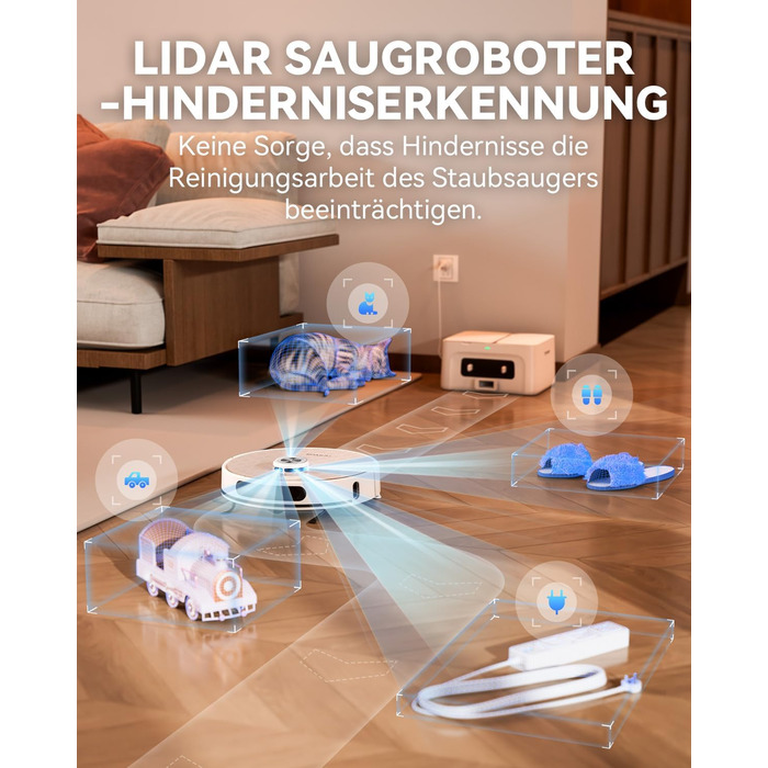 Робот-пилосос Tesvor S8 Pro з функцією миття - 8000Pa, LiDAR-навігація, 240 хв роботи, керування через додаток/Alexa, для прибирання шерсті тварин, килимів та твердих підлог