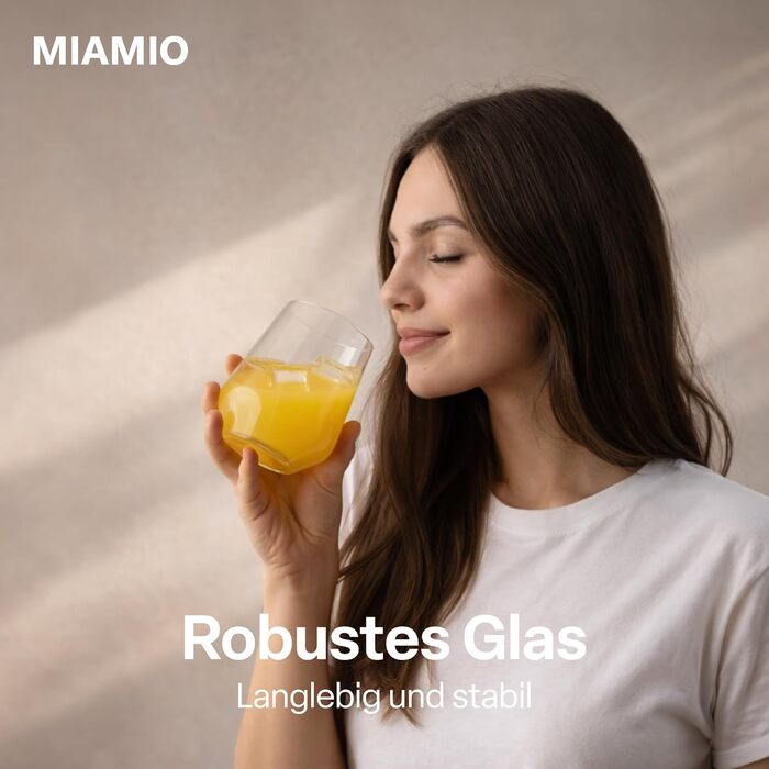 Набір склянок MIAMIO Riva 12 шт (420 мл + 460 мл) для води, соку, коктейлів - міцне скло, можна мити в посудомийці