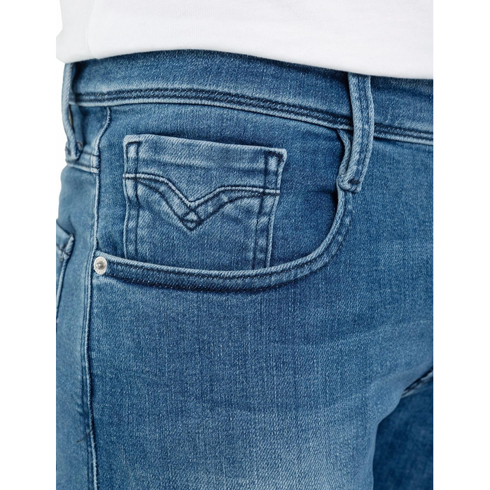 Джинси чоловічі Replay Anbass Slim-Fit з еластичним комфортом 33W/32L, середній синій колір 009