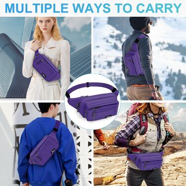 Гірчатка на пояс для жінок та чоловіків, водонепроникна, з тримачем для пляшки, універсальна, для піших прогулянок, вигулу собак, активного відпочинку (A-лілова)