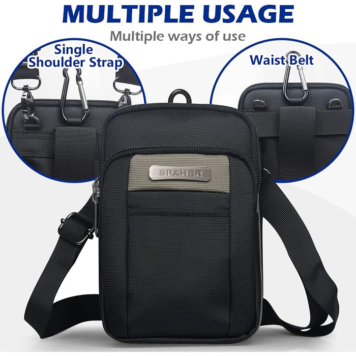 Чоловіча нагрудна сумка SPAHER: компактна, для телефону, на плече, поясна, для подорожей, хакі
