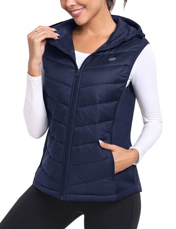 Легка жіноча жилетка MoFiz з пуху, без рукавів, для активного відпочинку, туризму та подорожей (Блакитна, L)