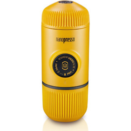 WACACO Nanopresso Portable Espresso Machine, Upgrade Version of Minipresso, 18 Bar Pressure, Small Travel Coffee Machine, Without Protective Case, Manual Operation, for Camping and Hiking, (Yellow)