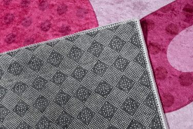 Дитячий килим TAPISO Emma, рожевий, 80x150 см, з антиковзким покриттям, принт, ÖKO-TEX, машинне прання 30°C