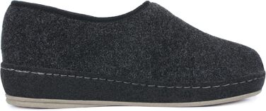 Чоловічі фетрові домашні тапочки Schawos 6064, теплі, з вовняною підкладкою, неслизькі, на липучці (42 EU, чорні)