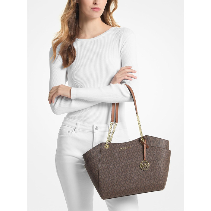 Сумка жіноча Michael Kors Jet Set Item Tote L коричнева шкіра